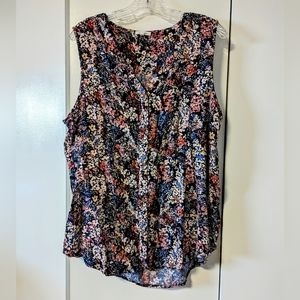 💲BOGO 1/2 OFF💲Maurices Blouse Shell Tank Top Floral Women's Plus XXL Pink Blue